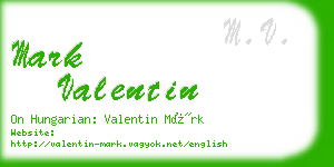 mark valentin business card